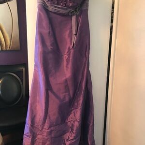 Elegant Purple Strapless Evening Dress